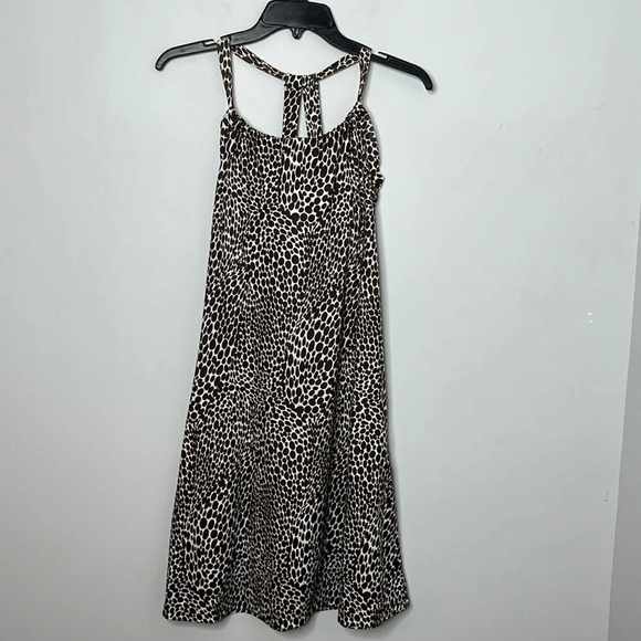 Prana Quinn Brown Polka Dot Printed Racerback Athletic Dress - Picture 1 of 6